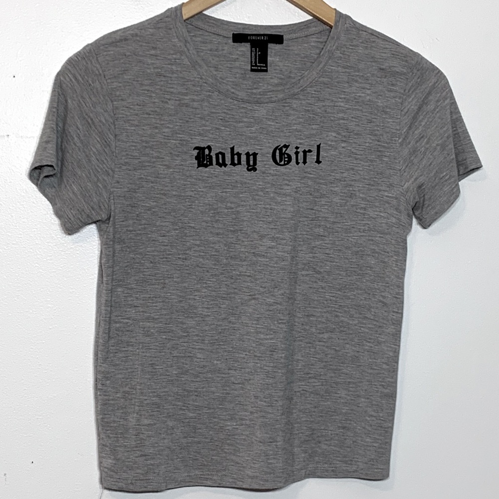 Adorable Baby Girl Suede Old English‎ Lettering Tee
